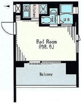 レジディア市谷薬王寺 1206 間取り図