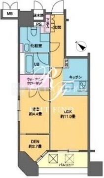 カスタリア銀座3 1402 間取り図