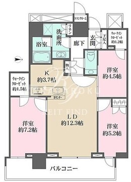 ザ・パークハウス晴海タワーズティアロレジデンス 312 間取り図