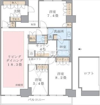 ブリリアイスト東雲キャナルコート 1416 間取り図