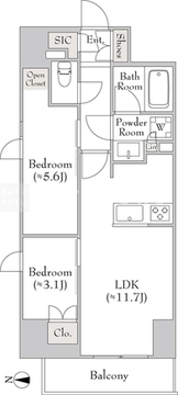 ルミーク錦糸町 307 間取り図