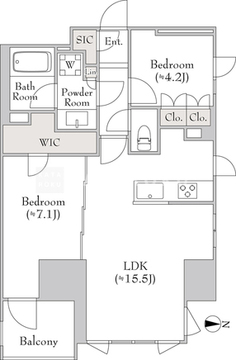 ルミーク錦糸町 1301 間取り図