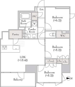 ルミーク錦糸町 1501 間取り図