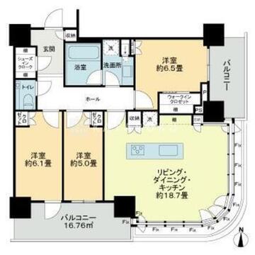 パークシティ中野ザタワーブリーズ 710 間取り図