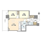 パークシティ中野ザタワーブリーズ 1003 間取り図