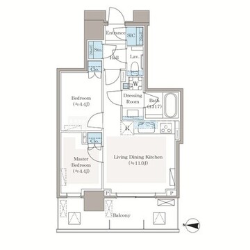 パークシティ中野ザタワーブリーズ 1203 間取り図