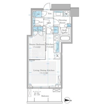 パークシティ中野ザタワーブリーズ 1611 間取り図