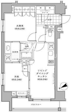 パークハビオ八丁堀 801 間取り図