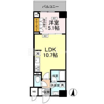 ロイジェント潮見 414 間取り図