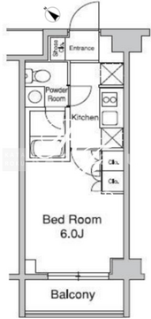 プラウドフラット目黒行人坂 304 間取り図
