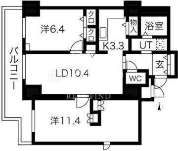シティコート目黒 604 間取り図