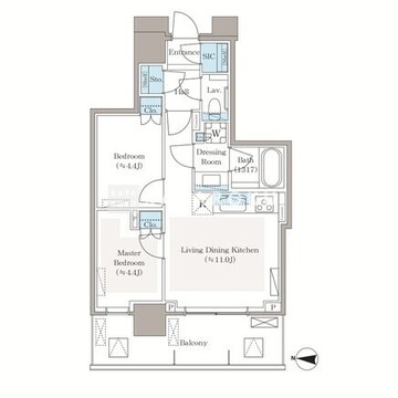 パークシティ中野ザタワーブリーズ 1103 間取り図