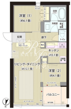 ガーデニエール砧ウエスト 417 間取り図