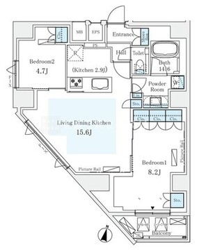 モノリス広尾 901 間取り図