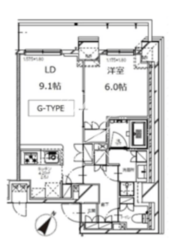 エスレジデンス月島 601 間取り図
