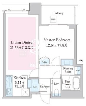 中野ステーションレジデンス 1304 間取り図