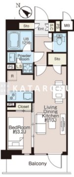 クレアティフ三軒茶屋 211 間取り図