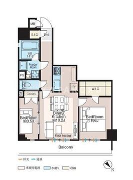 クレアティフ三軒茶屋 401 間取り図