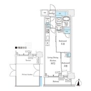 フロンティアレジデンス錦糸公園 105 間取り図