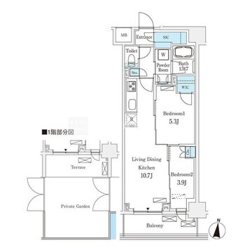 フロンティアレジデンス錦糸公園 105 間取り図