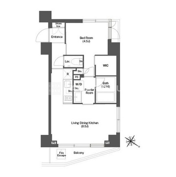 ディームス目黒行人坂 303 間取り図