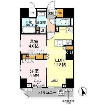 リーラ品川戸越 1202 間取り図