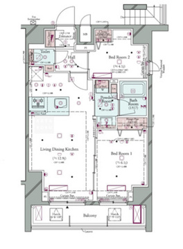 コンシェリア町屋 1001 間取り図