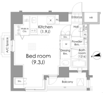 パークハビオ戸越 701 間取り図
