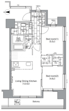 パークハビオ芝浦 907 間取り図