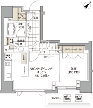 パークハビオ渋谷 1212 間取り図