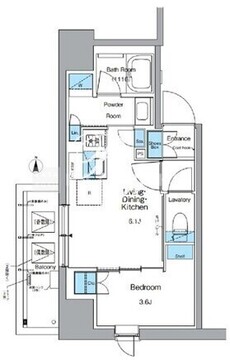 ルフォンプログレ上野御徒町 801 間取り図