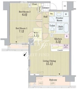プライムアーバン東中野コート 810 間取り図