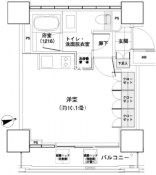 パークキューブ愛宕山タワー 706 間取り図