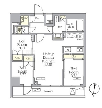 NOGATA RESIDENCE 207 間取り図