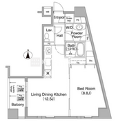 コンフォリア銀座イースト 709 間取り図
