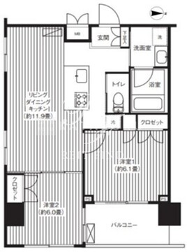 グランハイツ錦糸町 903 間取り図