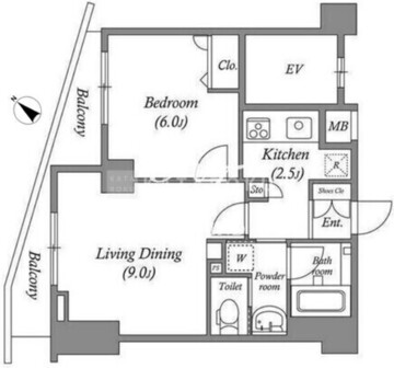 ルクレ板橋 104 間取り図