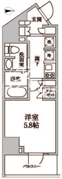 レジディア中延2 404 間取り図