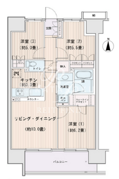 エスティメゾン豊洲レジデンス B-1211 間取り図