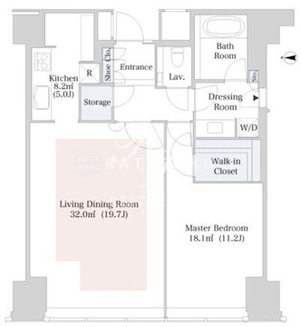 セントラルパークタワー・ラ・トゥール新宿 2707 間取り図