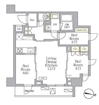 NOGATA RESIDENCE 209 間取り図