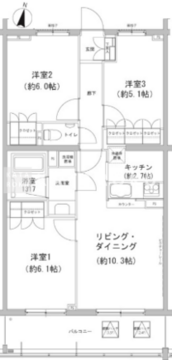 ヒューリックコート雪が谷 108 間取り図