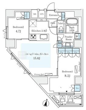 モノリス広尾 201 間取り図