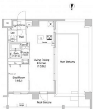 プラウドフラット森下3 801 間取り図