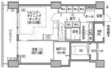 東雲キャナルコートCODAN 16-511 間取り図