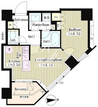 プラウドタワー白金台 2606 間取り図