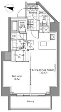 パークハビオ恵比寿 1208 間取り図