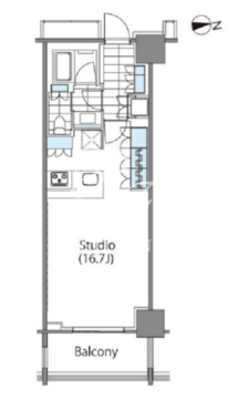 コンフォリア新宿イーストサイドタワー 1127 間取り図