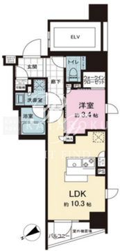 ザ・ライオンズミレス蔵前 1403 間取り図