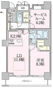 ロイヤルパークスタワー南千住 3611 間取り図